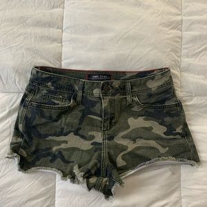 Fran Denim Lara Camo Shorts